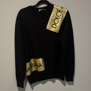 Dolce & Gabbana Black Sweater with Gold Panels